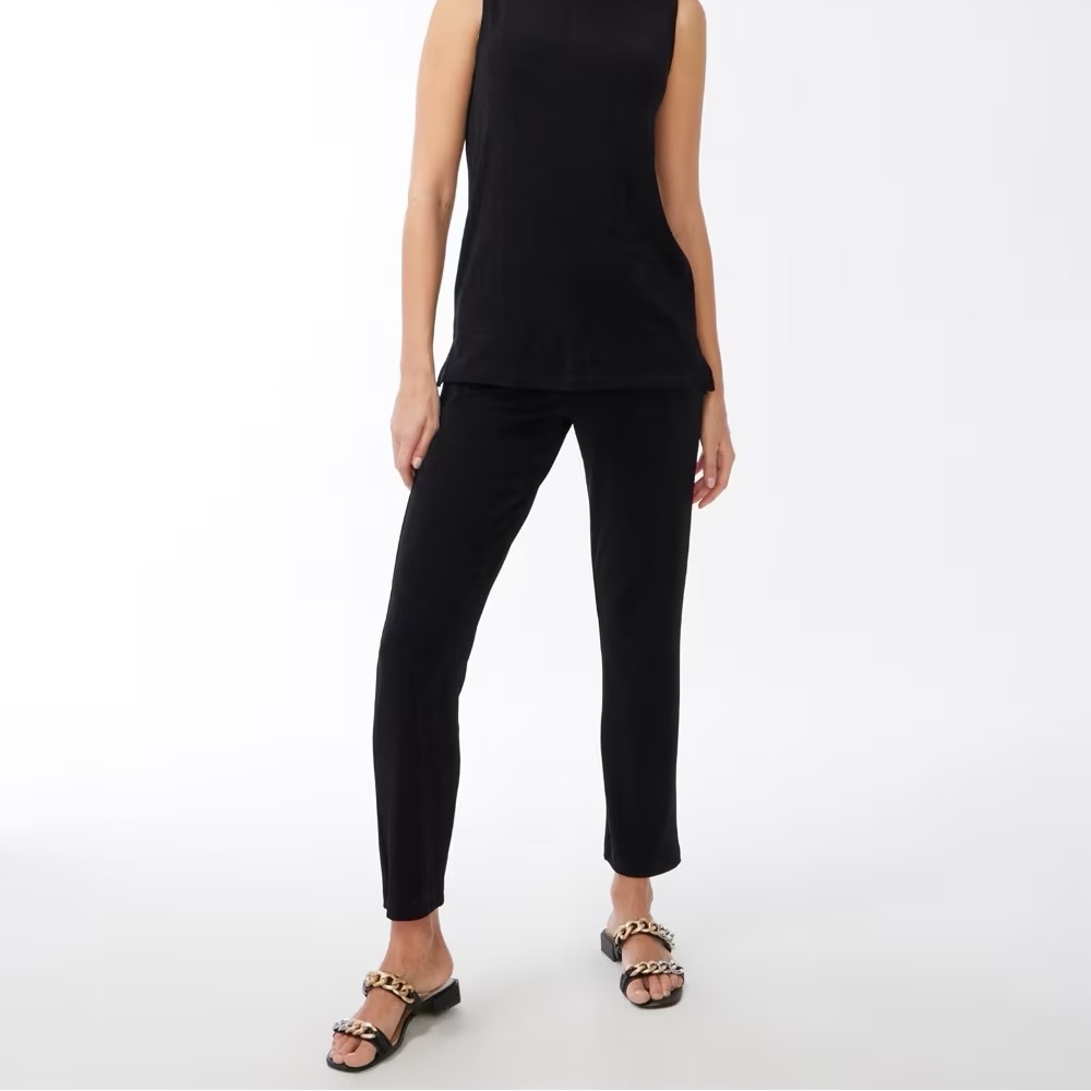 Travelers by Chico’s Black Pull On Pants Size Medium Petite